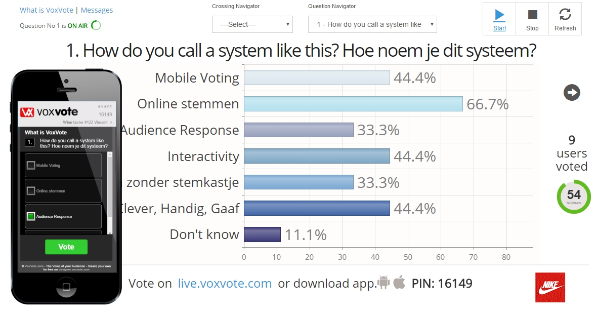 VoxVote Audience Response - Example with autoclose timer.