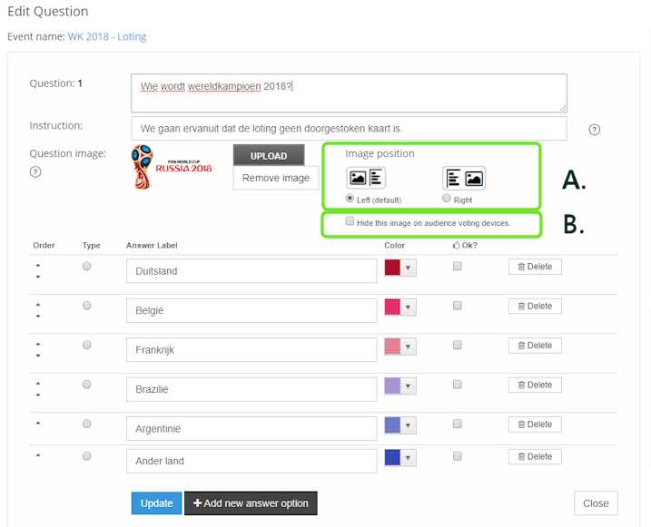 Optional settings for rendering your image.